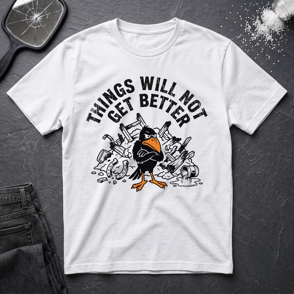 Things Will Not Get Better Crow T-Shirt