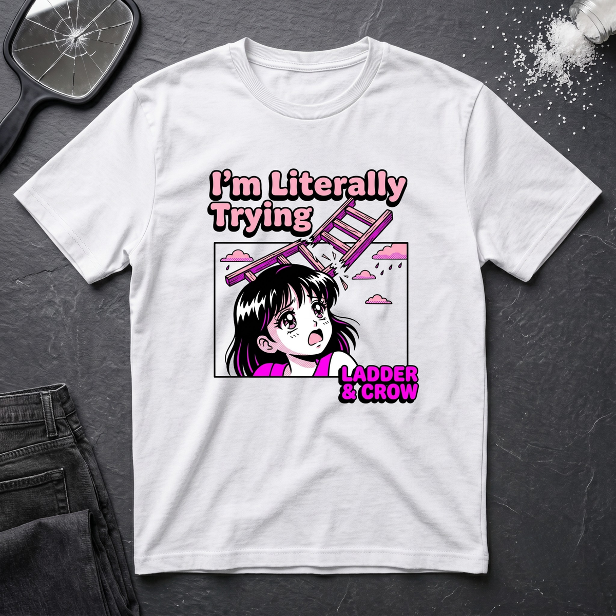 I'm Literally Trying Anime Girl T-Shirt