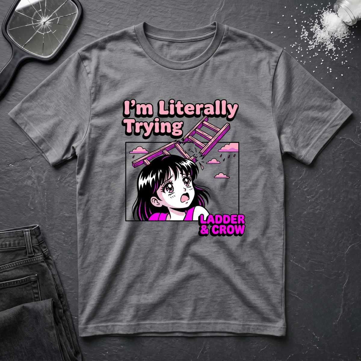 I'm Literally Trying Anime Girl T-Shirt