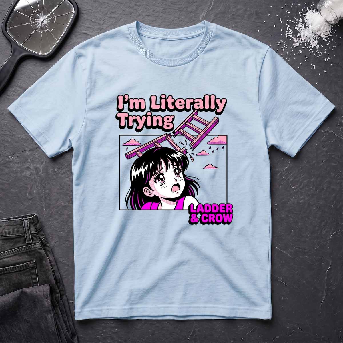 I'm Literally Trying Anime Girl T-Shirt