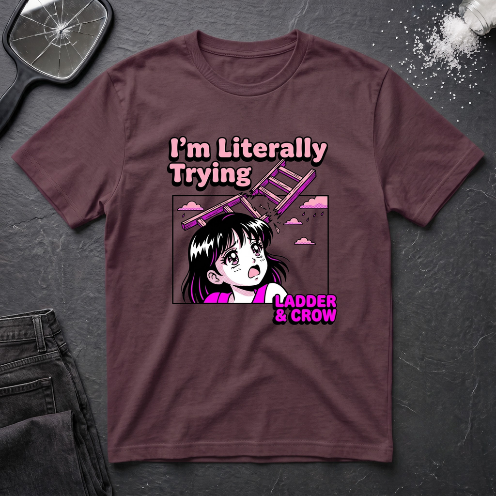 I'm Literally Trying Anime Girl T-Shirt